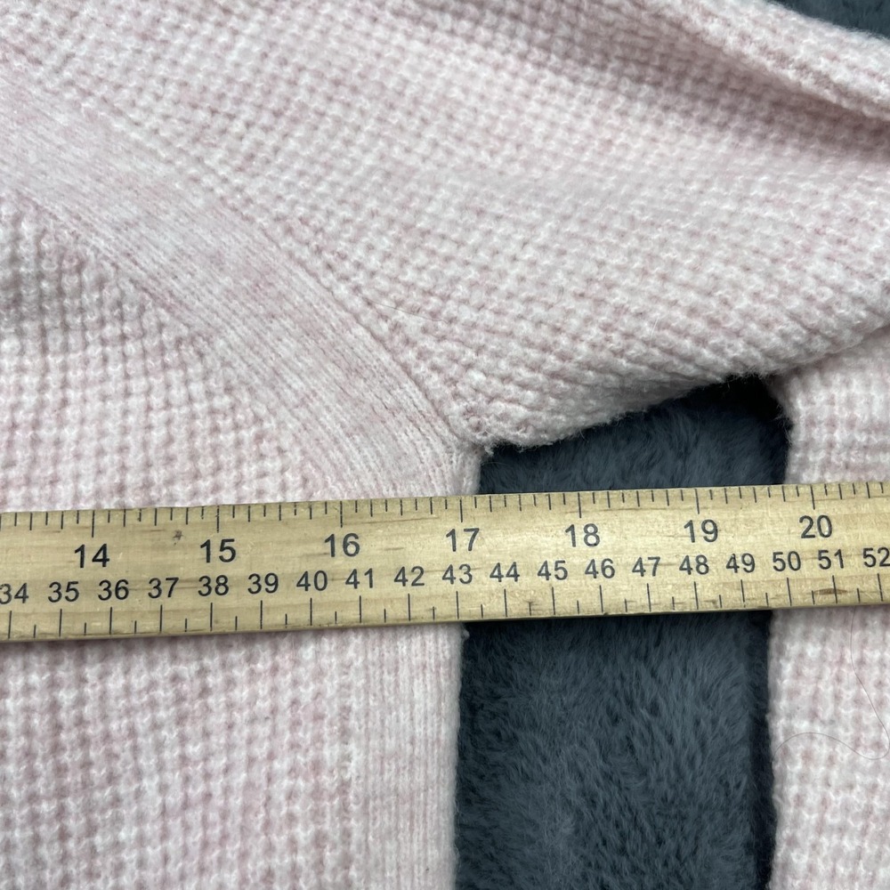 LOFT Sweater Womens S Pink Waffle-Knit Turtleneck Pullover Stretch Soft Winter - Picture 3 of 7